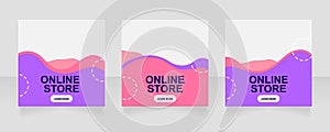 Aparrel online store web banner design template photo