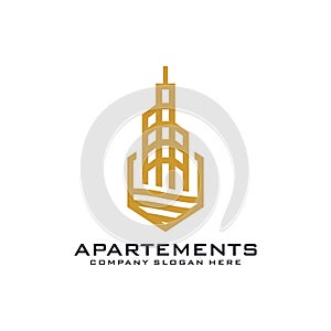 Apartements Luxury Logo Design Template