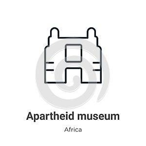 Apartheid museum outline vector icon. Thin line black apartheid museum icon, flat vector simple element illustration from editable