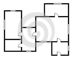 Un piso arquitectónico. de piso. dibujo técnico de casa. profesionalmente despliegue en dibujo 