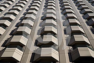 Apartment balconies on building