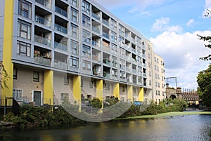 Apartment block by Regents Canal, Tower Hamlets