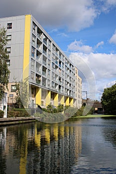 Apartment block by Regents Canal, Tower Hamlets