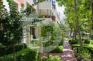Apartment block, sunny, green, Sydney, Australia