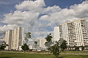 Apartment blocks in a new district