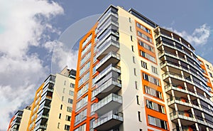 Apartment building with balconies