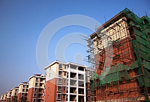 Apartment building construction site