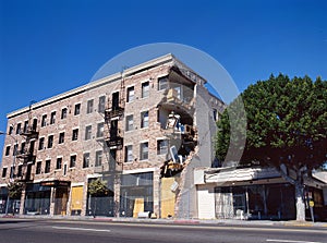 Apartment building after earthquake