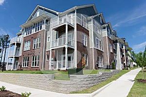 Apartment building exterior with balconies