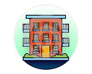 Apartment building icon, img