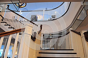 Apartment building indoor staircase