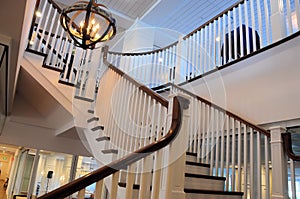 Apartment building indoor stairs