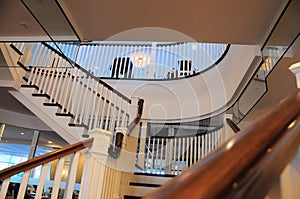 Apartment building indoor stairway