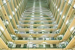 Apartment building at night