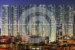 Apartment building at night