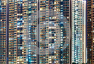 Apartment building at night