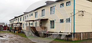 Apartment building in the Northern village of Yakutia Suntar with a floor.