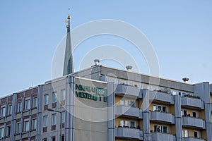 Apartment buildings landscape in Nikolaiviertel Mitte Berlin Germany