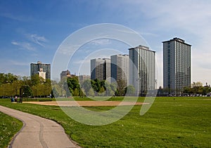 Apartment buildings & park