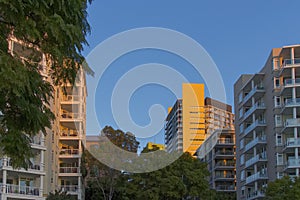 Apartment buildings at Pyrmont in Sydney, Australia. Apartment b