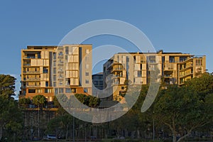 Apartment buildings at Pyrmont in Sydney, Australia. Apartment b