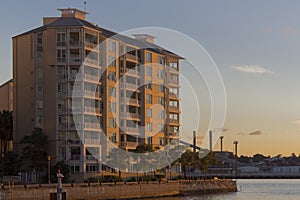 Apartment buildings at Pyrmont in Sydney, Australia. Apartment b