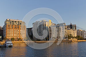 Apartment buildings at Pyrmont in Sydney, Australia. Apartment b