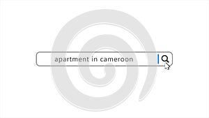 Apartment in Cameroon in Search Animation. Internet Browser Searching