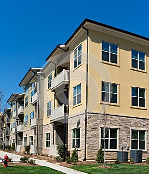 Apartment complex exterior details