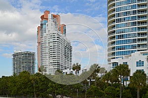Apartment complexes, South Pointe Park, South Beach, Florida