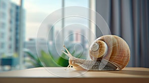 Apartment-friendly snail, a captivating exotic pet in a curated habitat