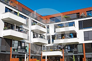 Apartment house with big balconies