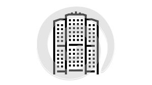 apartment house line icon animation