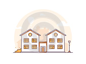 Apartment house - modern thin line design style vector illustration