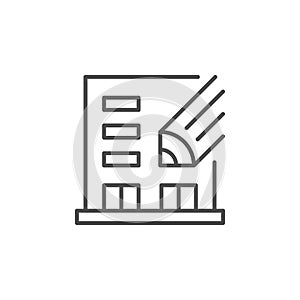 Apartment house project line outline icon