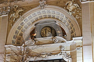 Apartment house of V. I. Firsanova, clock above the entrance