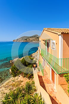 Apartment house view bay beach mountains