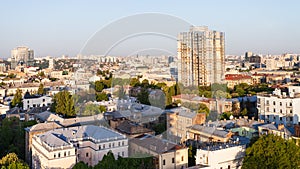 Apartment houses in Kiev city in spring dawning