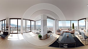 Apartment Innenaufnahme panorama AI Generated image
