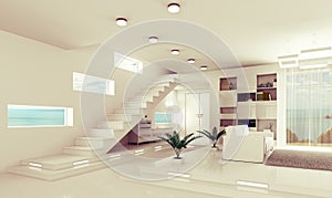 Apartment interior 3d render