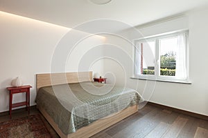 Apartment interior, simple bedroom