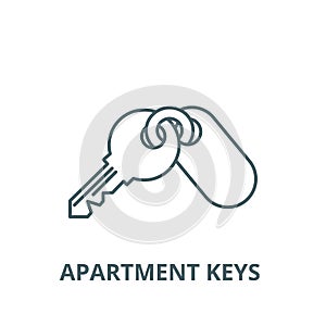 Apartment keys  line icon, vector. Apartment keys  outline sign, concept symbol, flat illustration