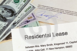 Apartment keys and rental agreement