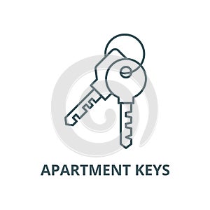 Apartment keys vector line icon, outline concept, linear sign
