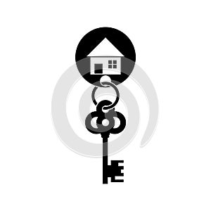 Apartment logo. House keys icon isolated on white background