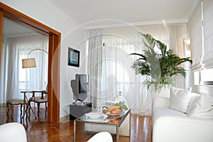 Apartment in luxury hotel served with fruits