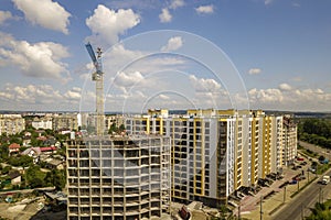 Apartment or office tall concrete building under construction