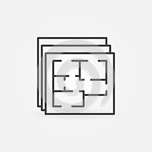 Apartment Plan Blueprints outline vector concept icon