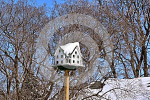 Three level apartment birdhouse