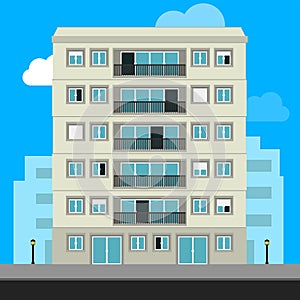 Apartment. Urban family home classic building vector illustration stock illustration